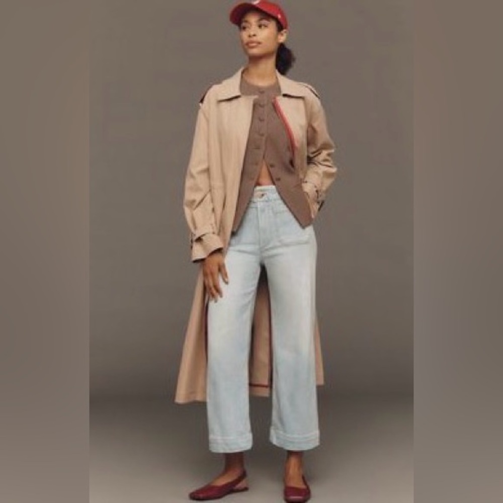 Anthropologie Maeve Colette Crop High Rise Wide Leg Jeans